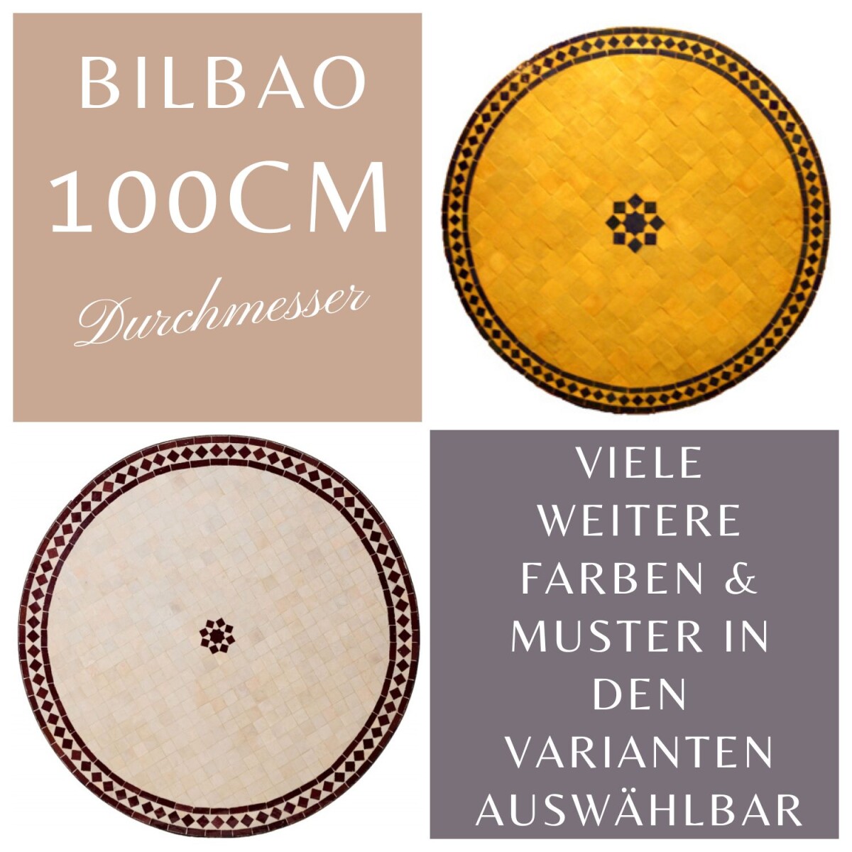 Table en mosaïque marocaine Bilbao  box