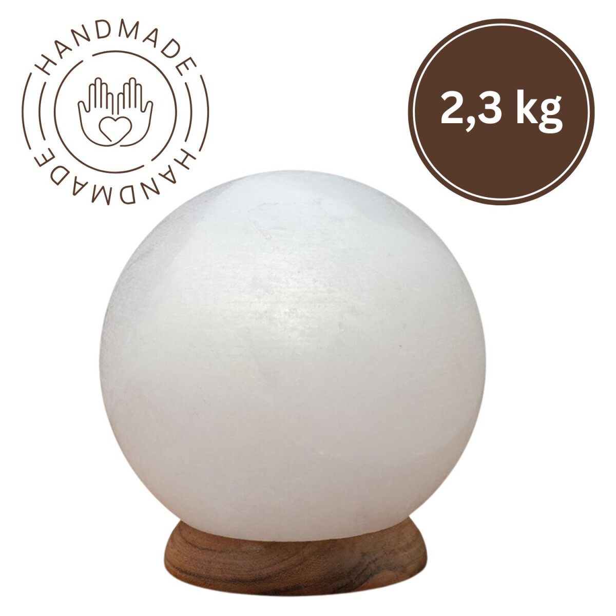 Cristal de sel lumineux PLANET 2,3 kg, gamme White Line, des