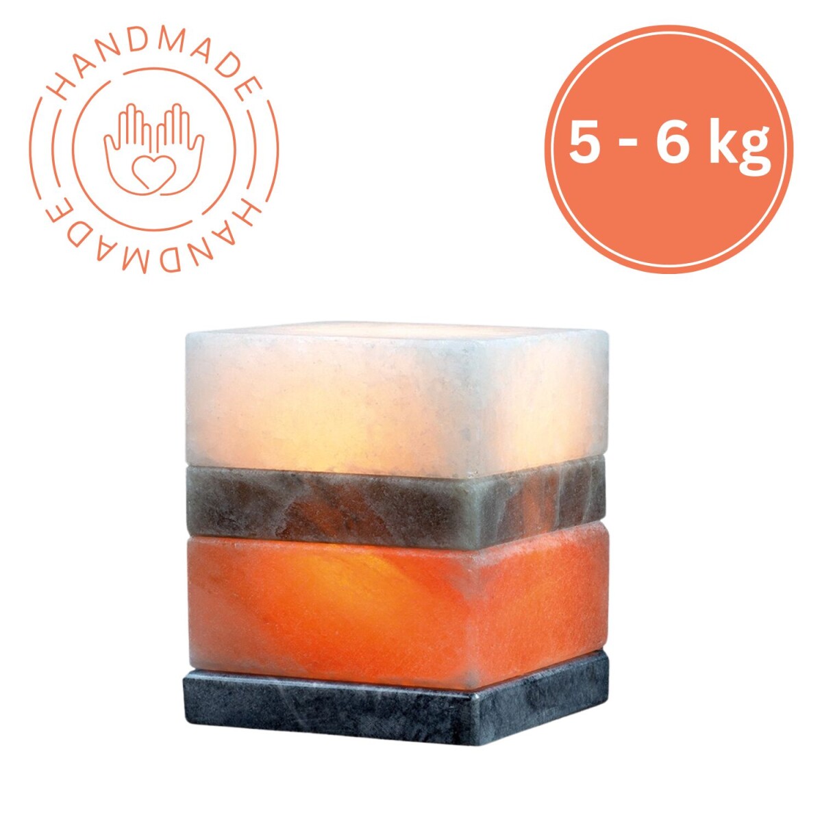 Cristal de sel lumineux KUBUS Multicolor 5-6 kg - Lumi&egrav