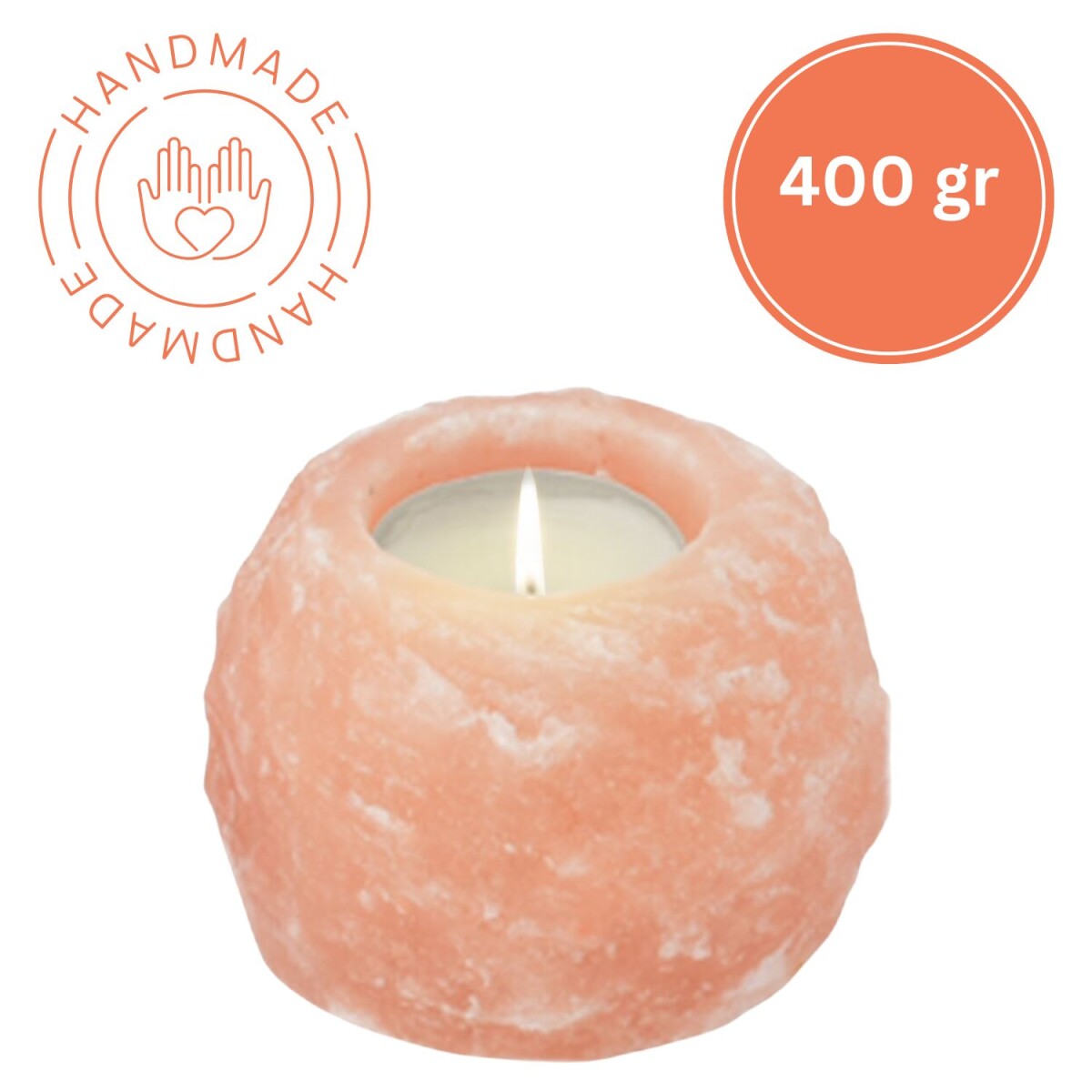 Photophore en cristal de sel ROCK | Fait main | 400 g | Pi&e