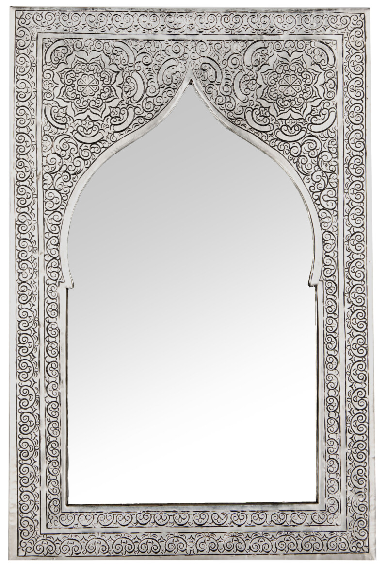 Miroir oriental Malika, couleur argent, petit format