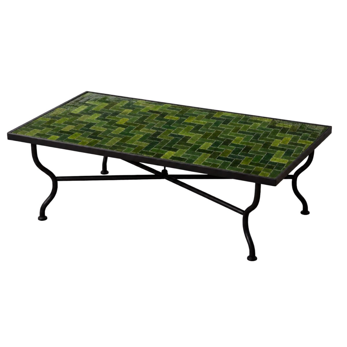 Table basse marocaine Gordes, verte, car box