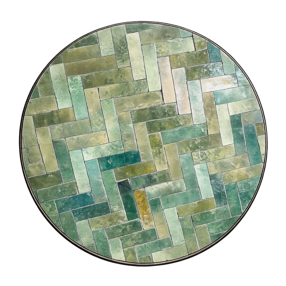 Plaque de mosaïque ronde « Go box