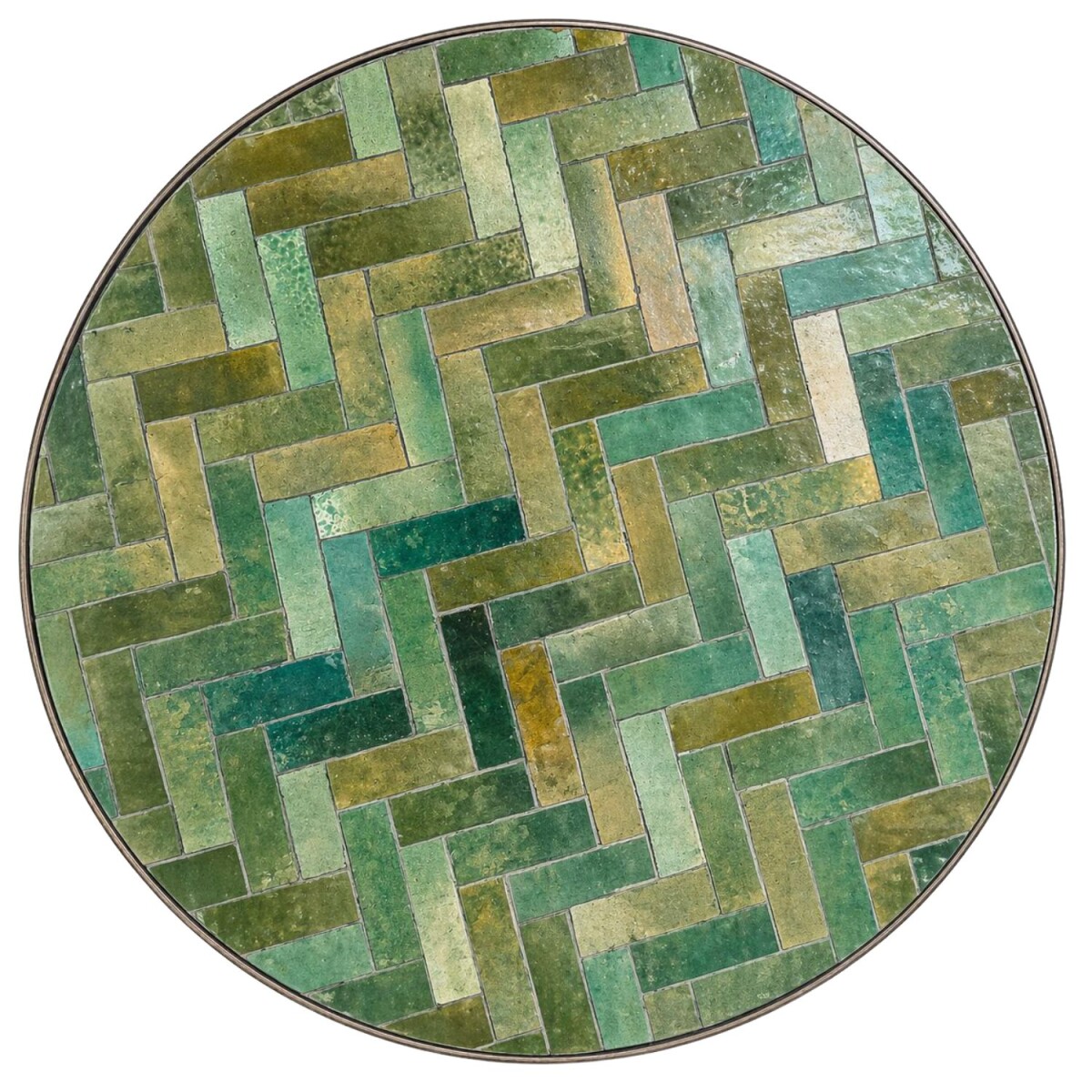 Plaque de mosaïque ronde « Go box