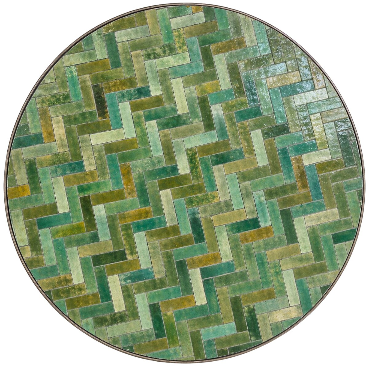 Plaque de mosaïque ronde « Go box