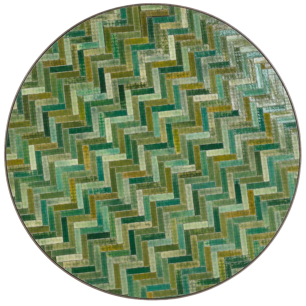 Plaque de mosaïque ronde « Go box