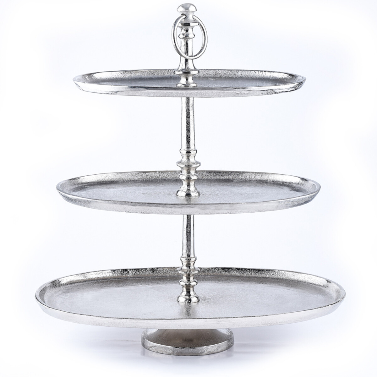 Étagère Annika ovale couleur argent en alumini