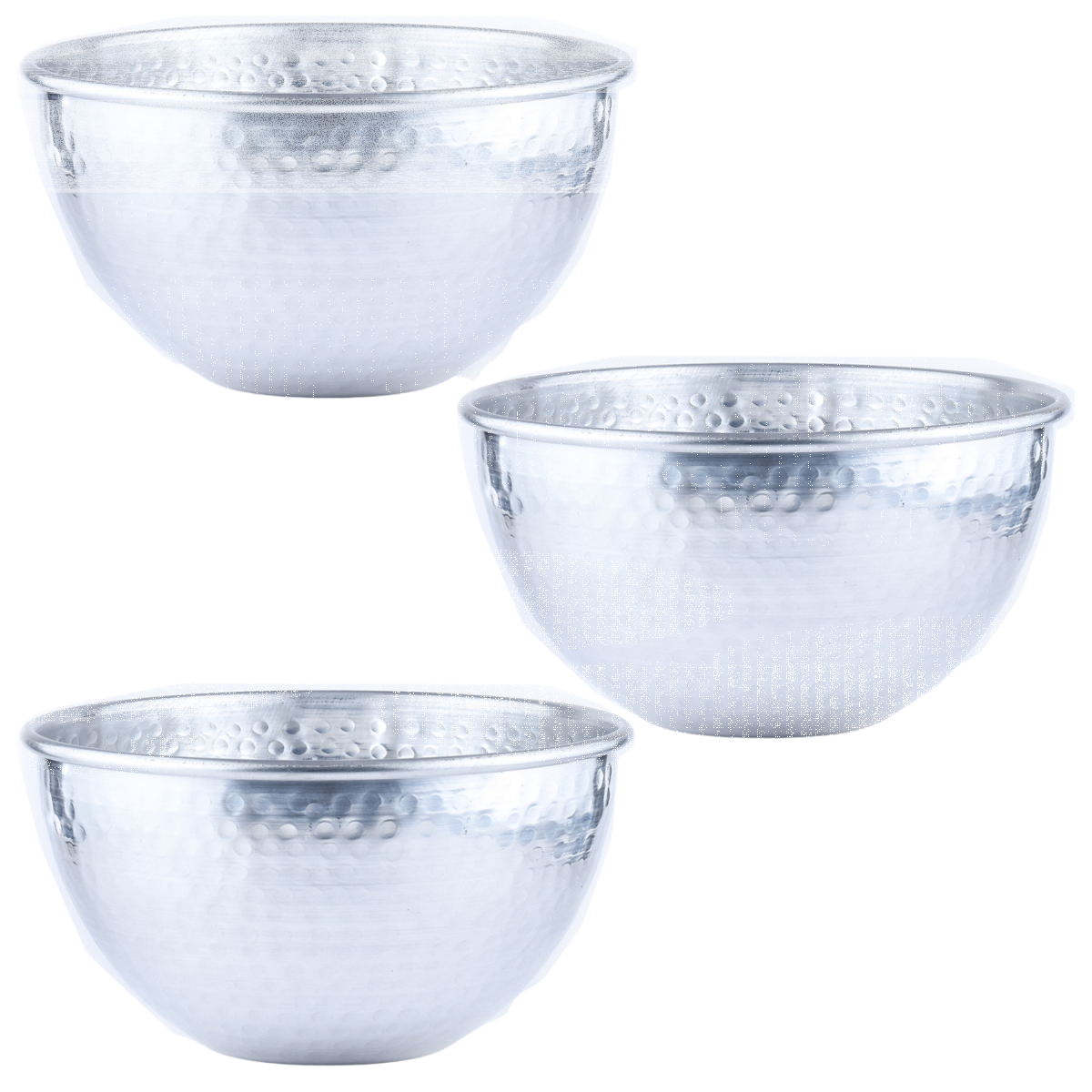 Lot de 3 coupes de service vintage Erla argentées, 24