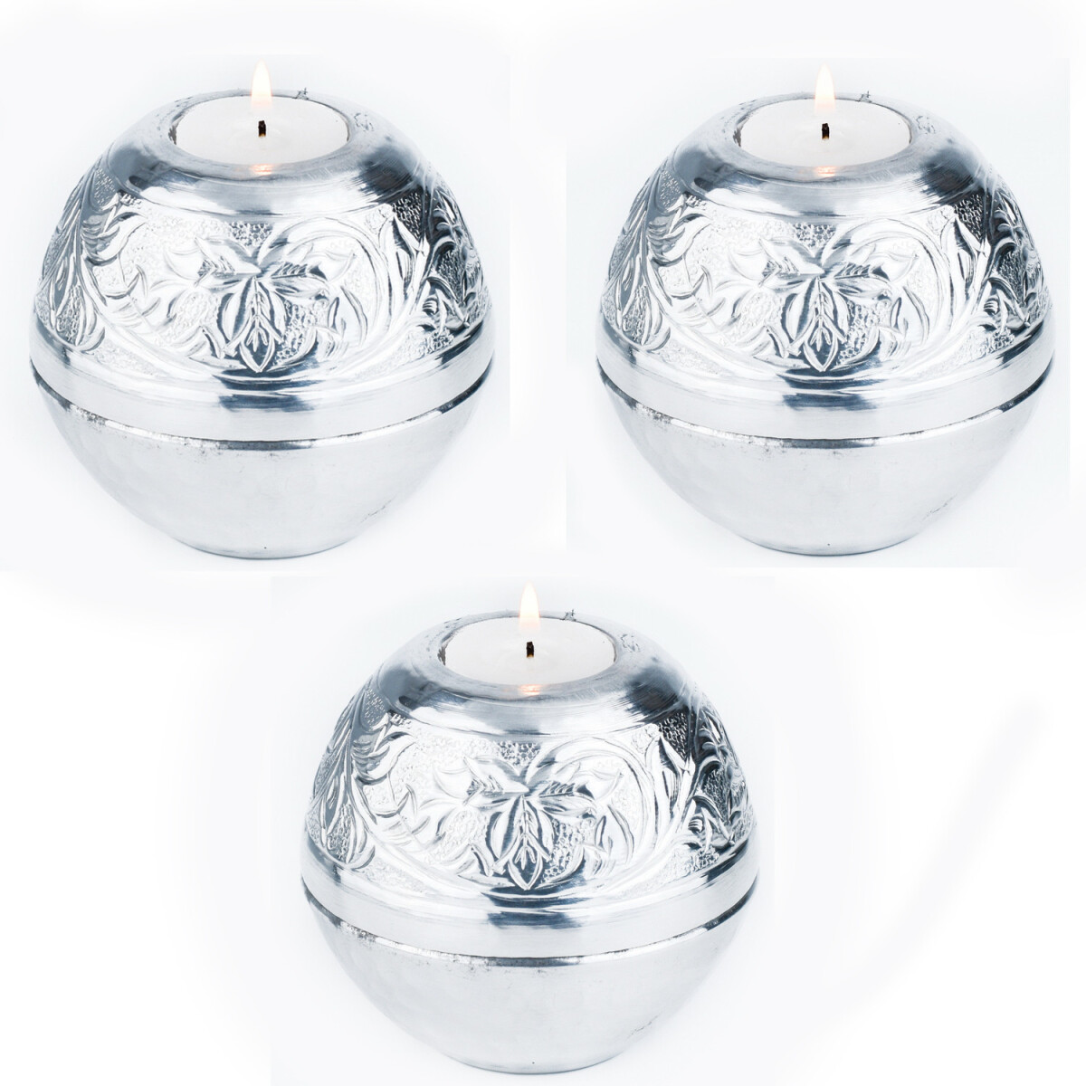 Lot de 3 bougeoirs orientaux « Doh box