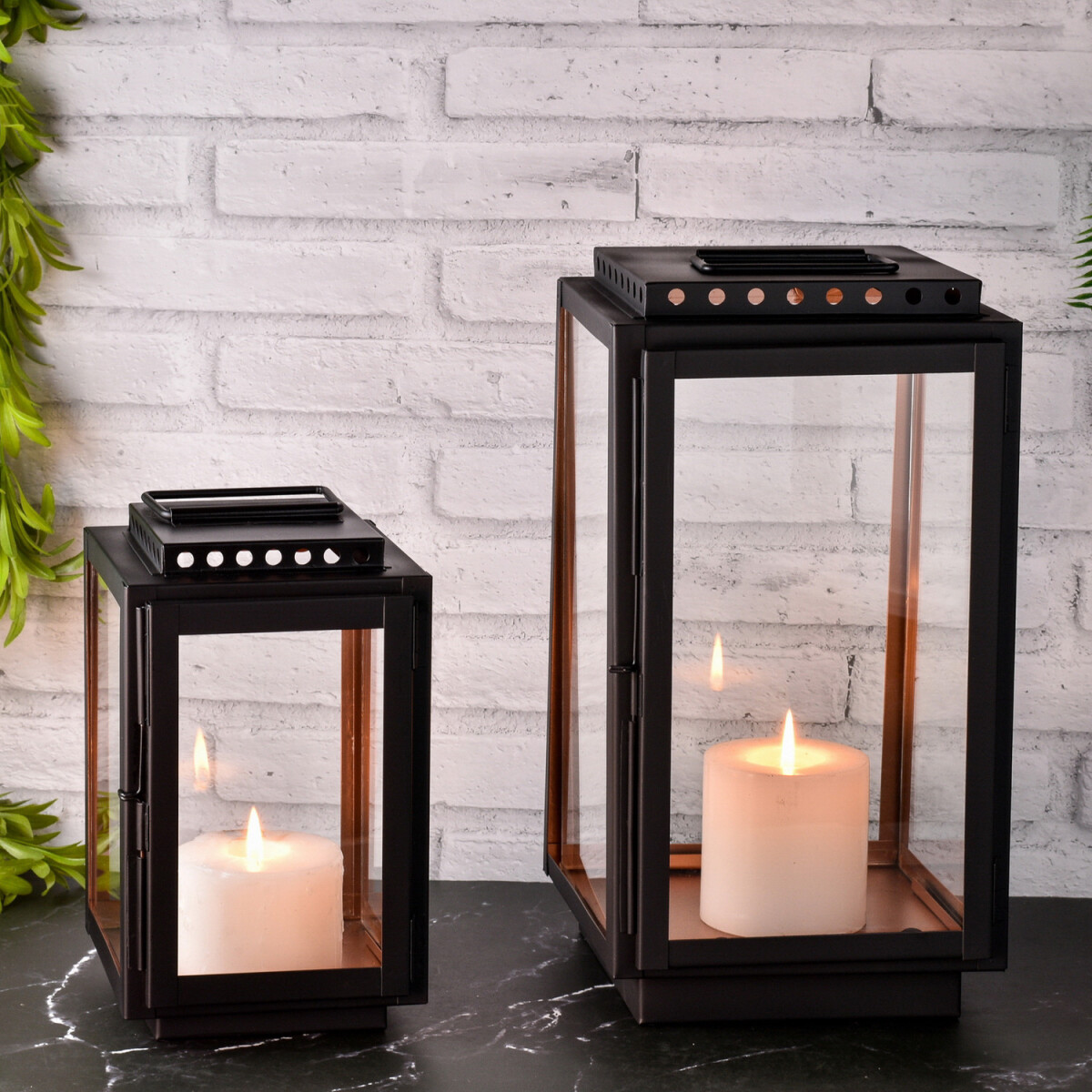 Lot de 2 lanternes de jardin de style scandinave pour...