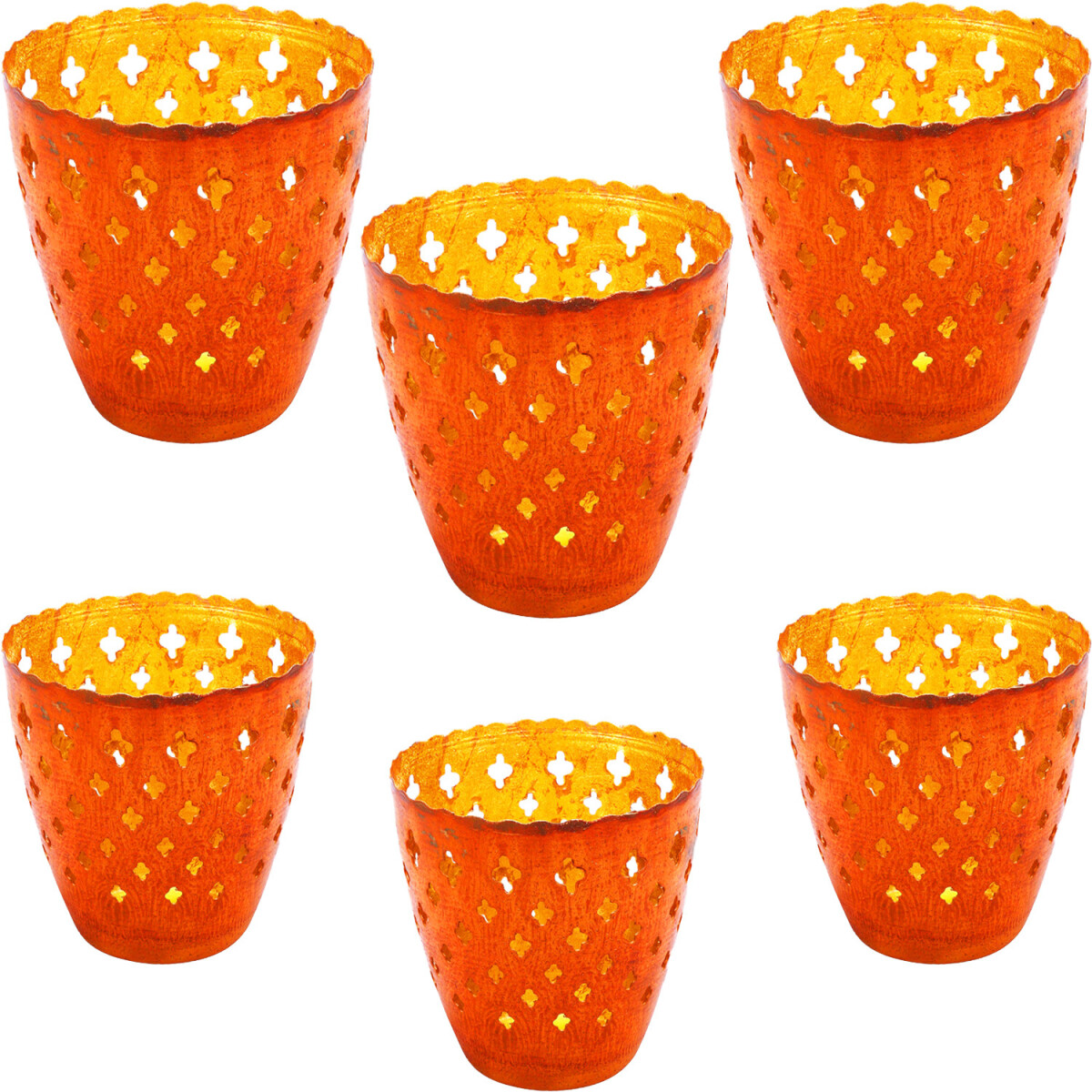 Lot de 6 photophores de décoration de jardin de style