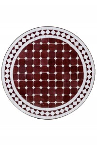 Table en mosaïque marocaine de Marrakech, bordeaux...