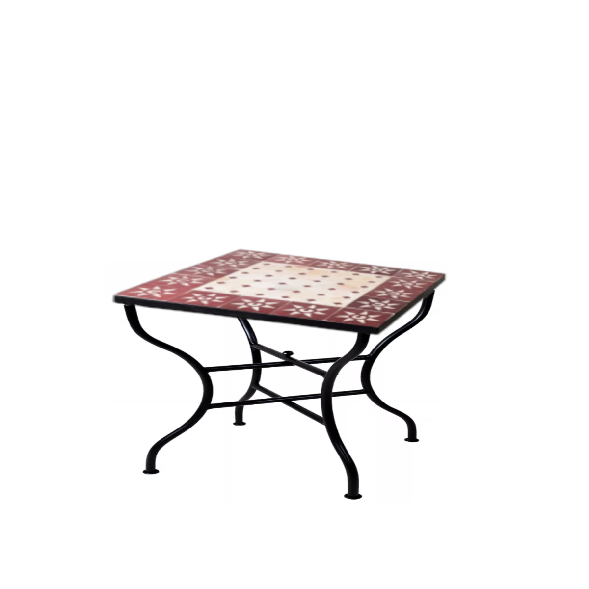 Table en mosaïque marocaine « Soleil » bleu
