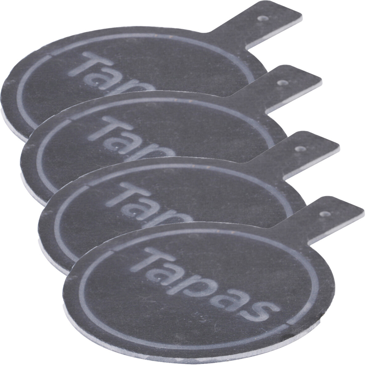 Lot de 4 plateaux à tapas en ardoise, ronds, de marqu