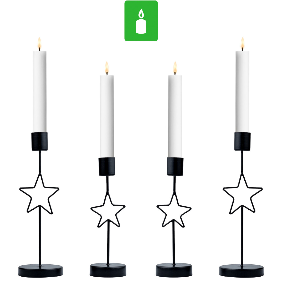 Lot de 4 bougeoirs de Noël r&eacute box