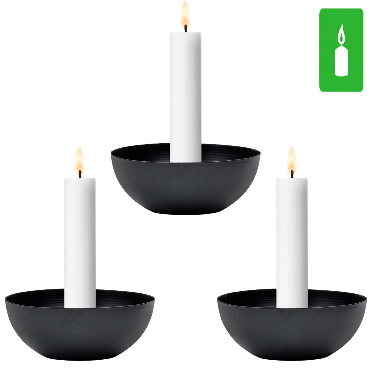 Lot de 3 bougeoirs modernes Bokka box