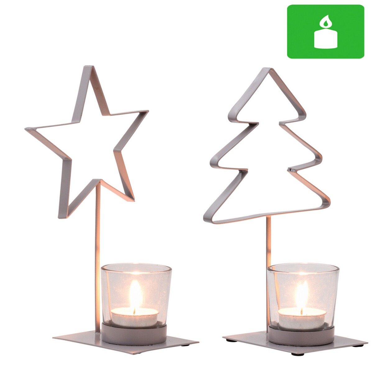 Lot de 2 bougeoirs de Noël Lapi box