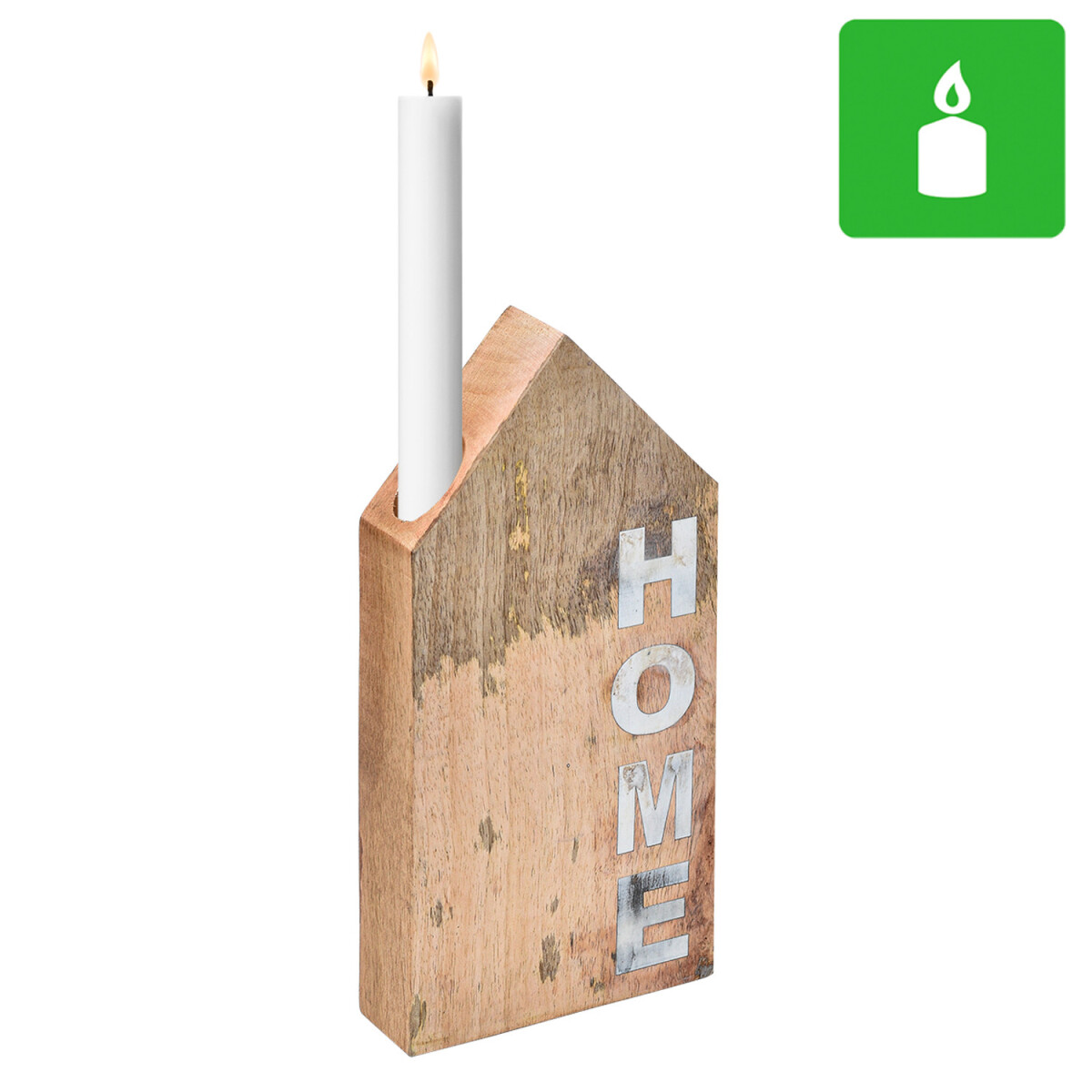 Objet décoratif en bois, bougeoir box