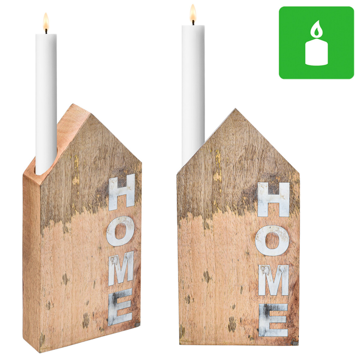 Lot de 2 bougeoirs décoratifs en  box