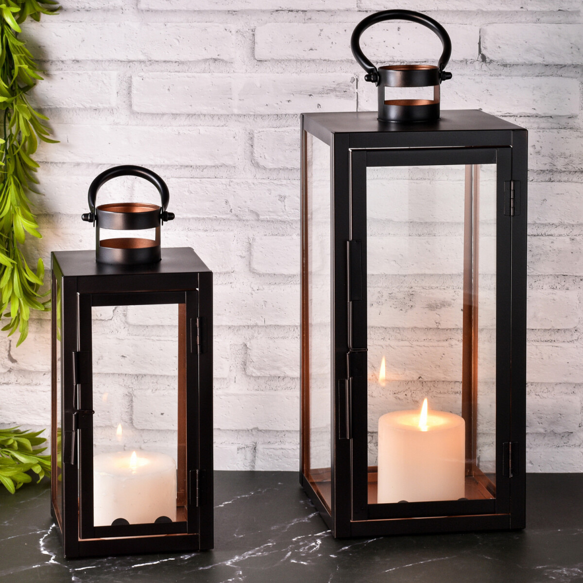 Lot de 2 lanternes de jardin modernes, décor moderne 