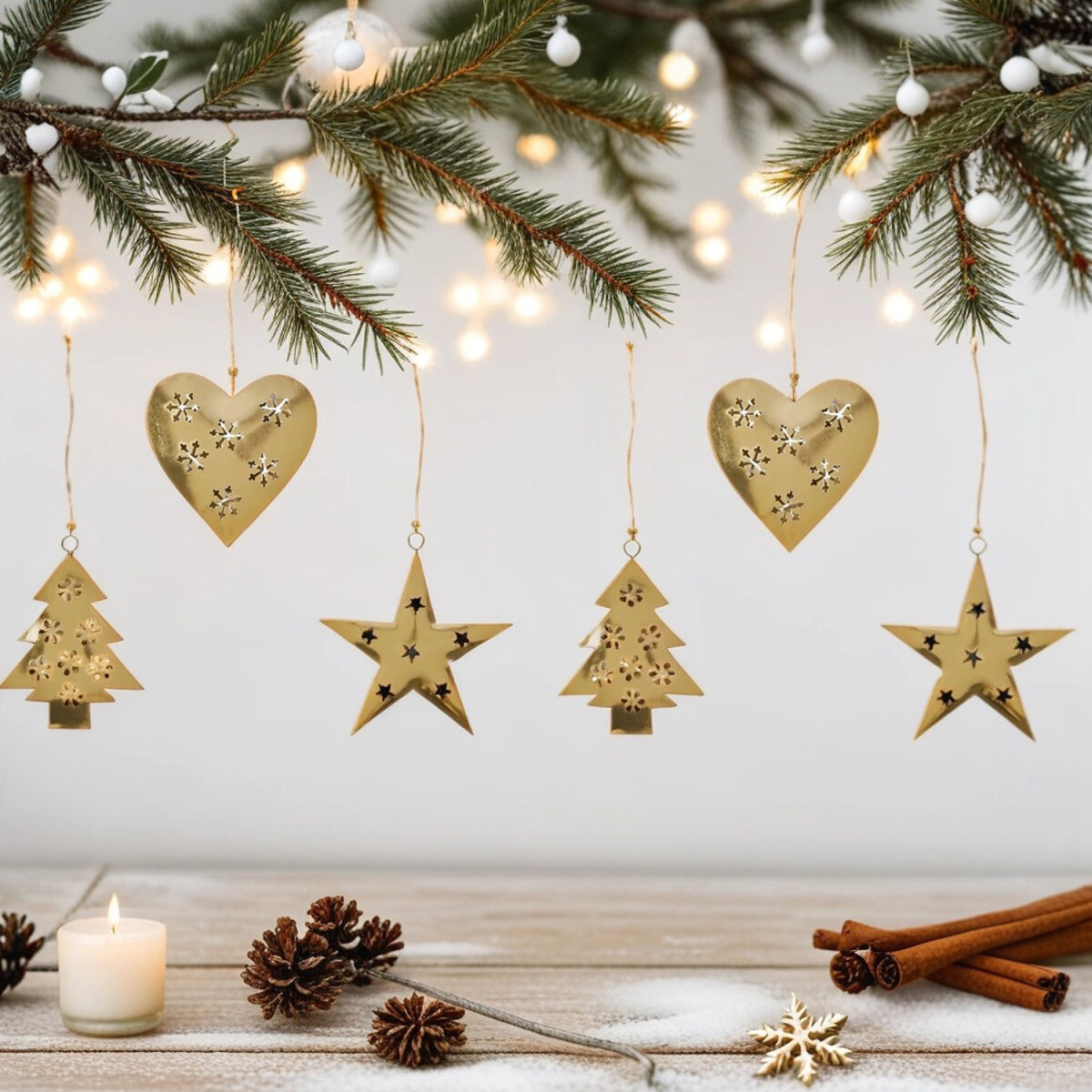 Lot de 6 pendentifs de Noël, décorations de No&e