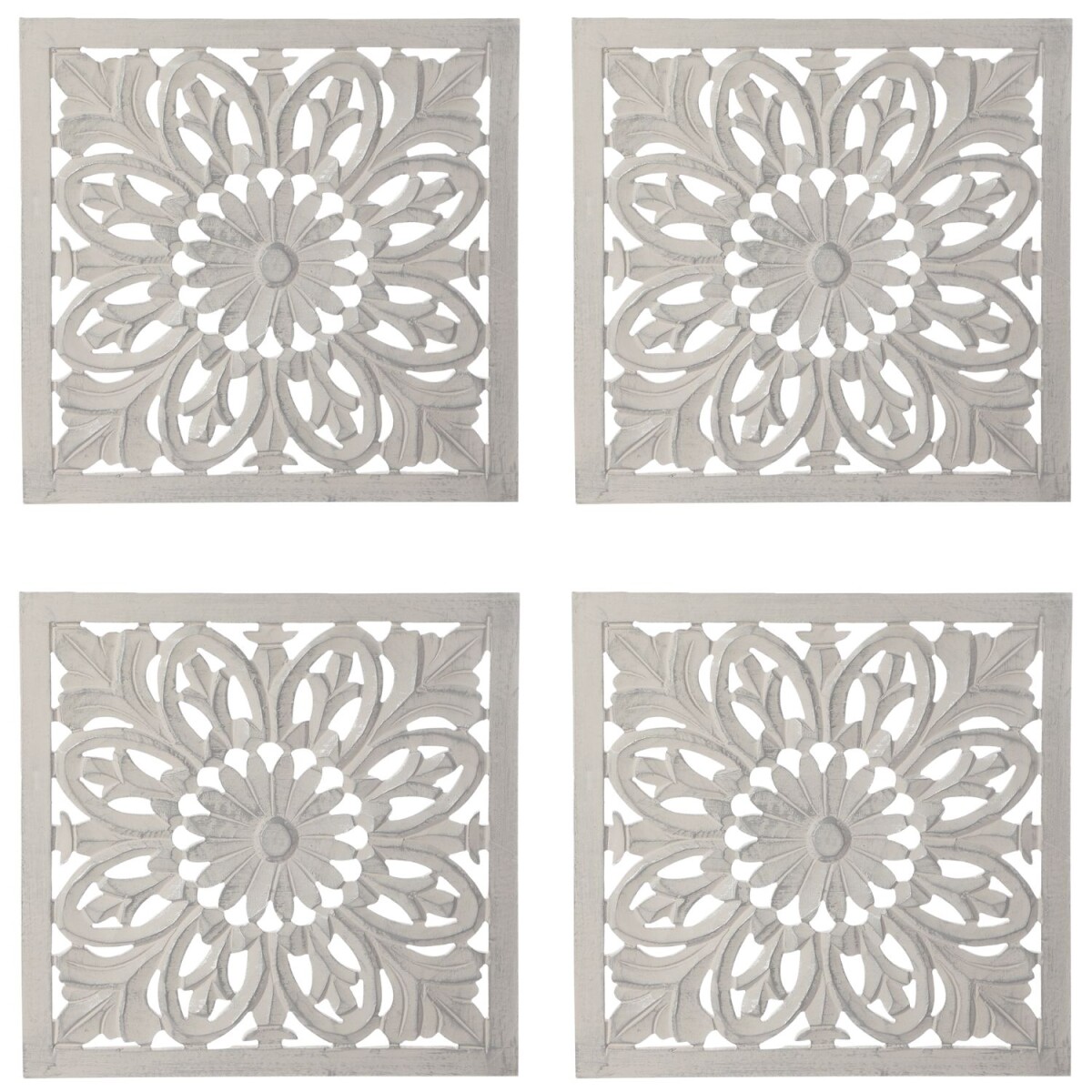 Lot de 4 décorations murales vintage en bois, tableau
