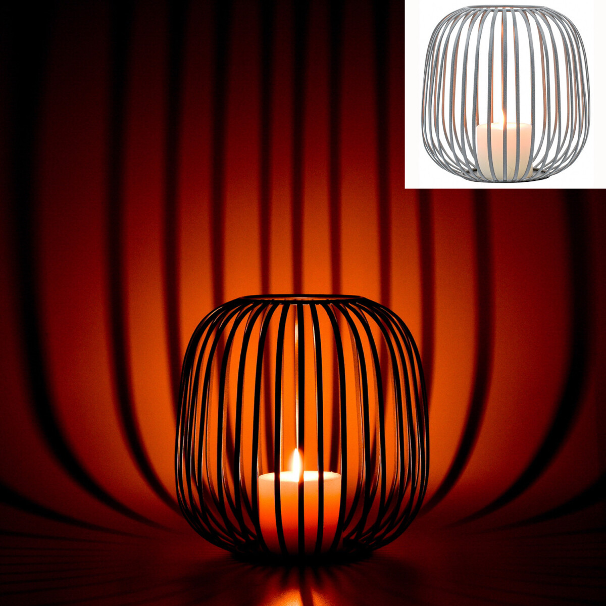 Bougeoir de décoration scandinave Salio, anthracite