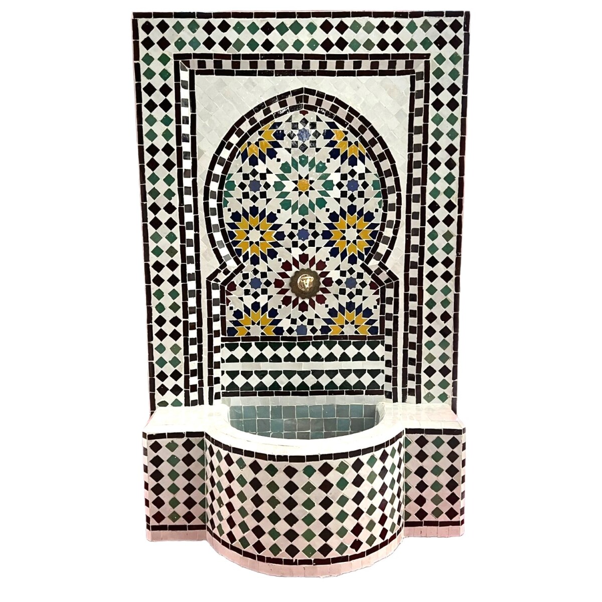Fontaine de jardin marocaine en mosaïque 129 cm | Fonta