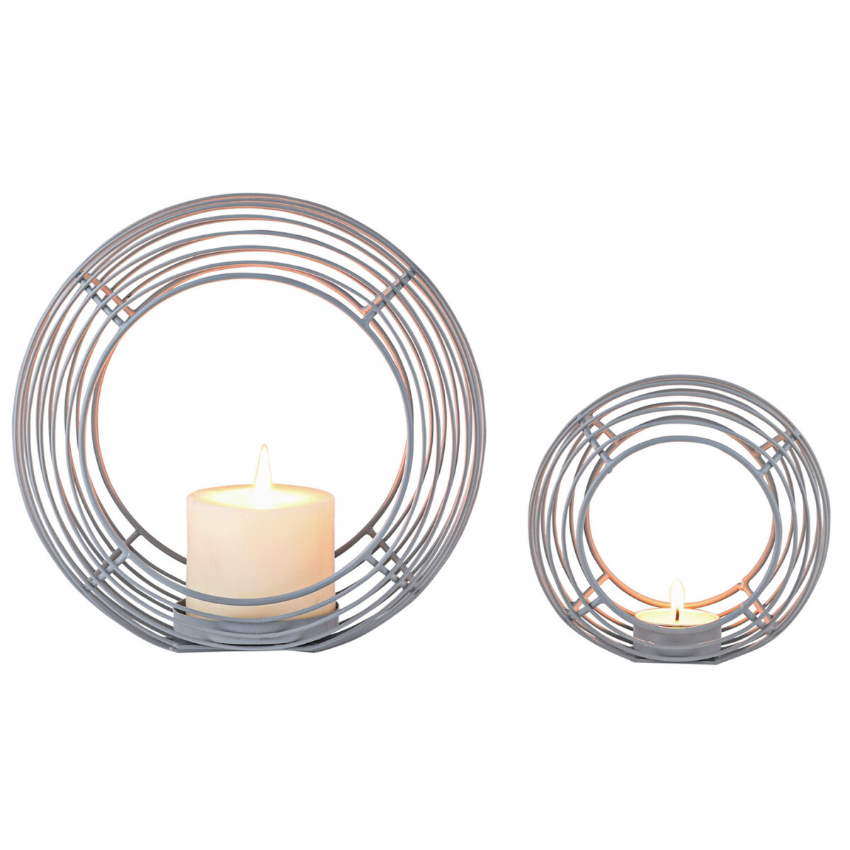 Lot de 2 bougeoirs décoratifs de style scandinave Loo