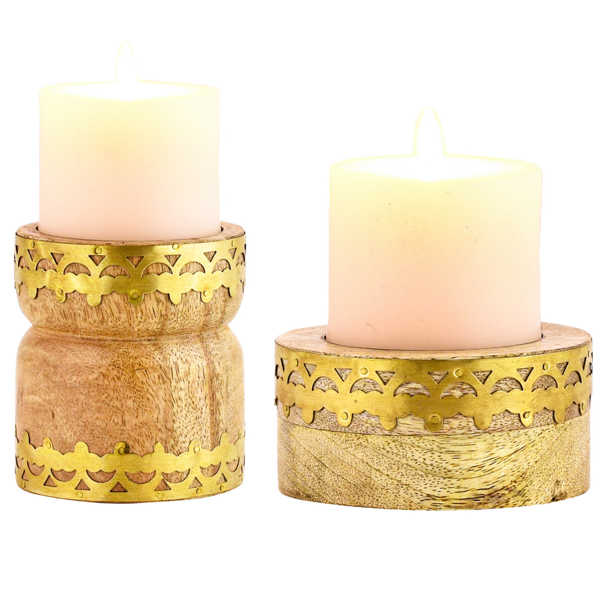 Lot de 2 bougeoirs décoratifs de style bohème 