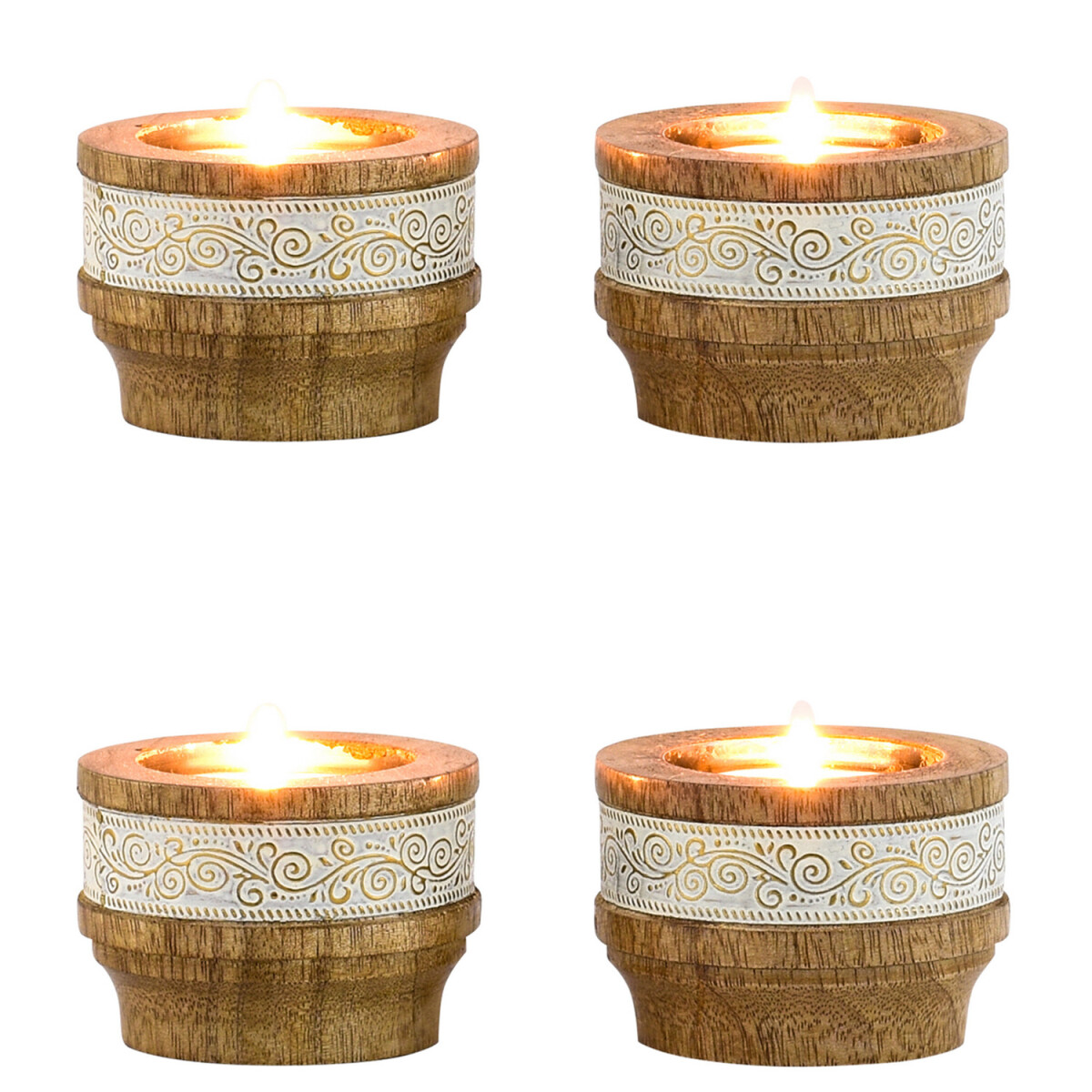 Lot de 4 bougeoirs décoratifs de style bohème 