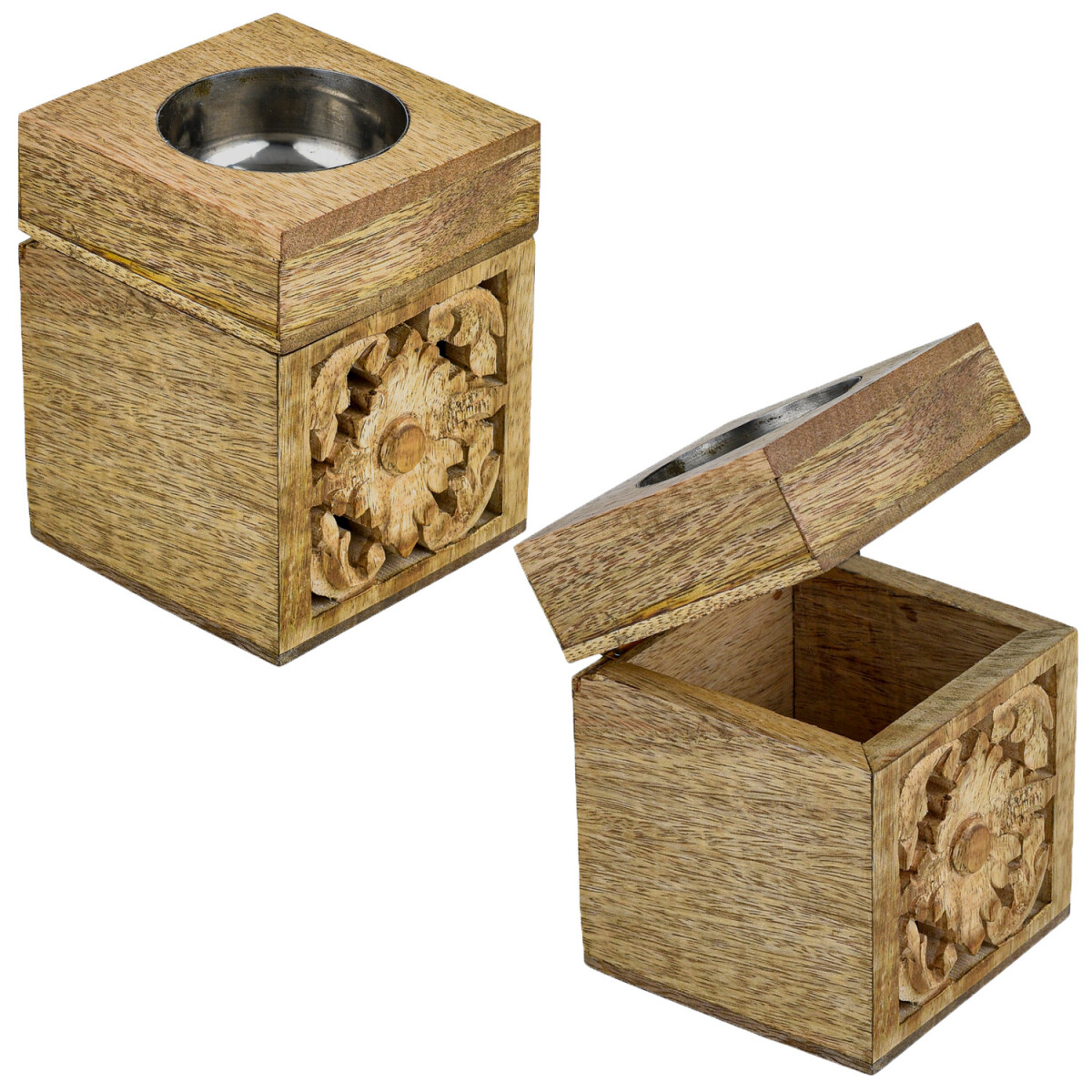 Lot de 2 bougeoirs décoratifs orientaux avec bo&icirc