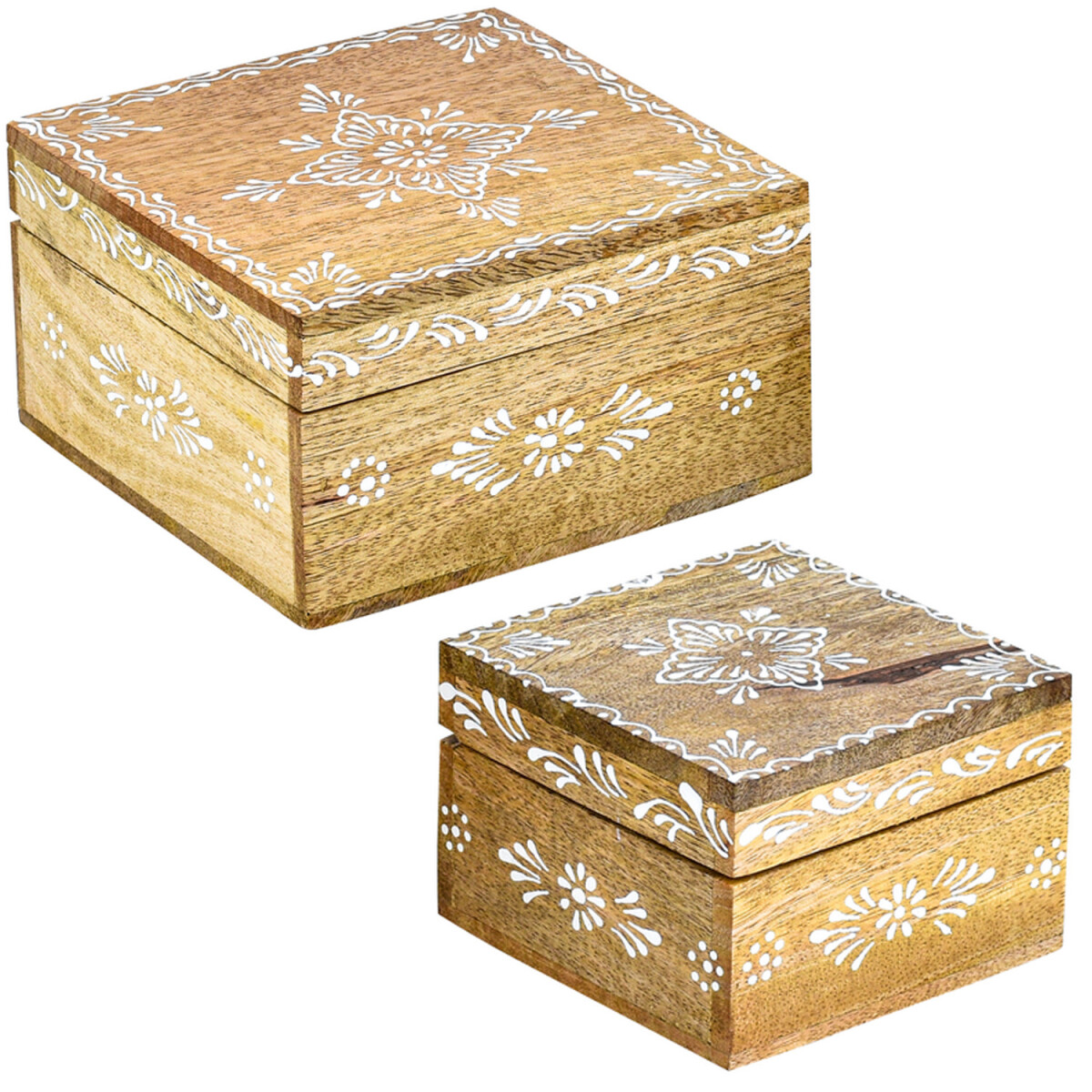 Lot de 2 coffrets de rangement décoratifs style boh&e