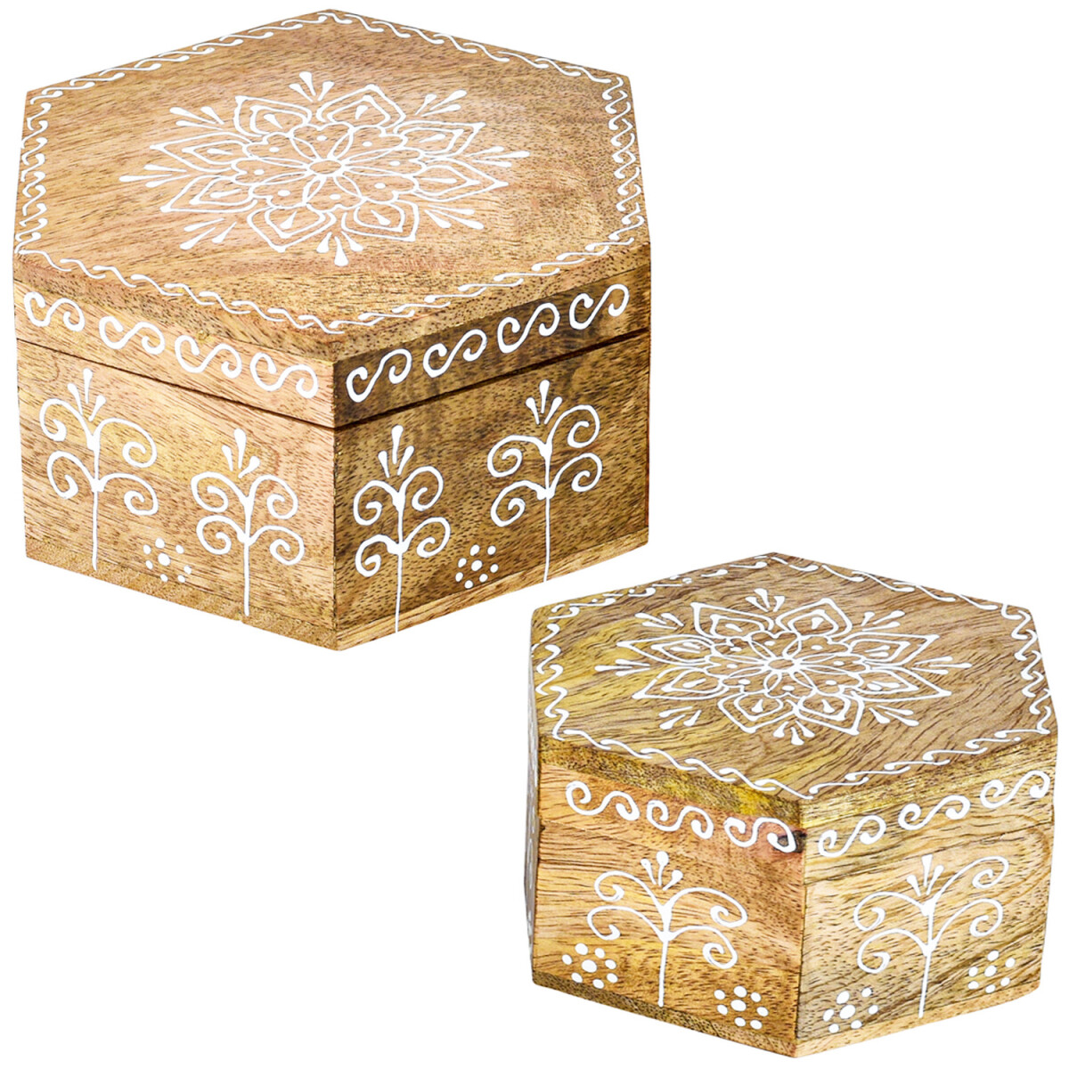 Lot de 2 coffrets de rangement décoratifs style boh&e