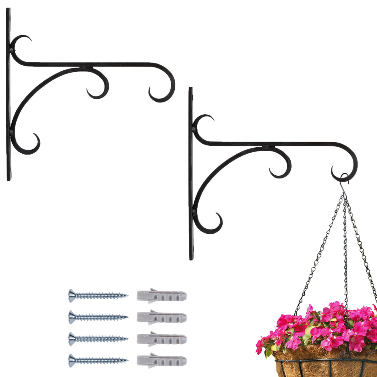 Lot de 2 crochets muraux pour suspension box