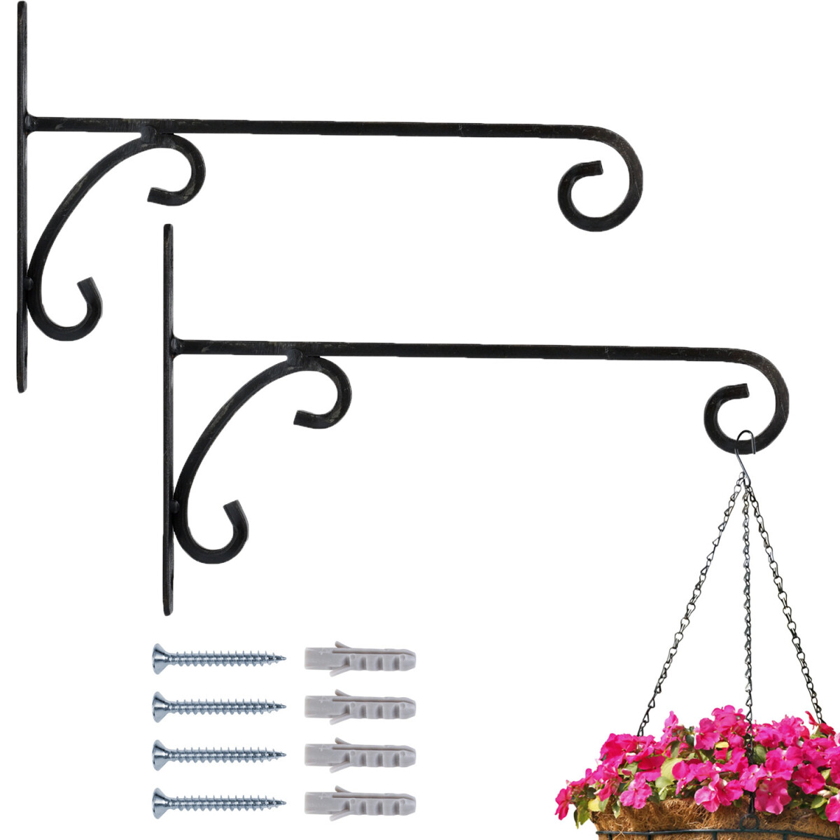 Lot de 2 crochets muraux pour suspensions florales « T
