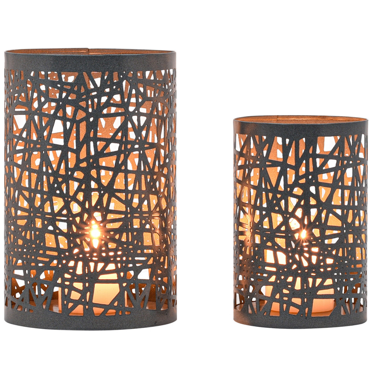 Lot de 2 bougeoirs décoratifs de style scandinave Cou