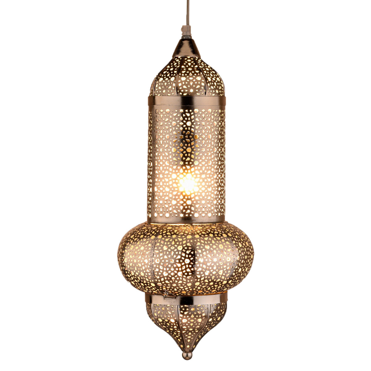 Suspension orientale Jamini argentée 51 cm | Fait mai