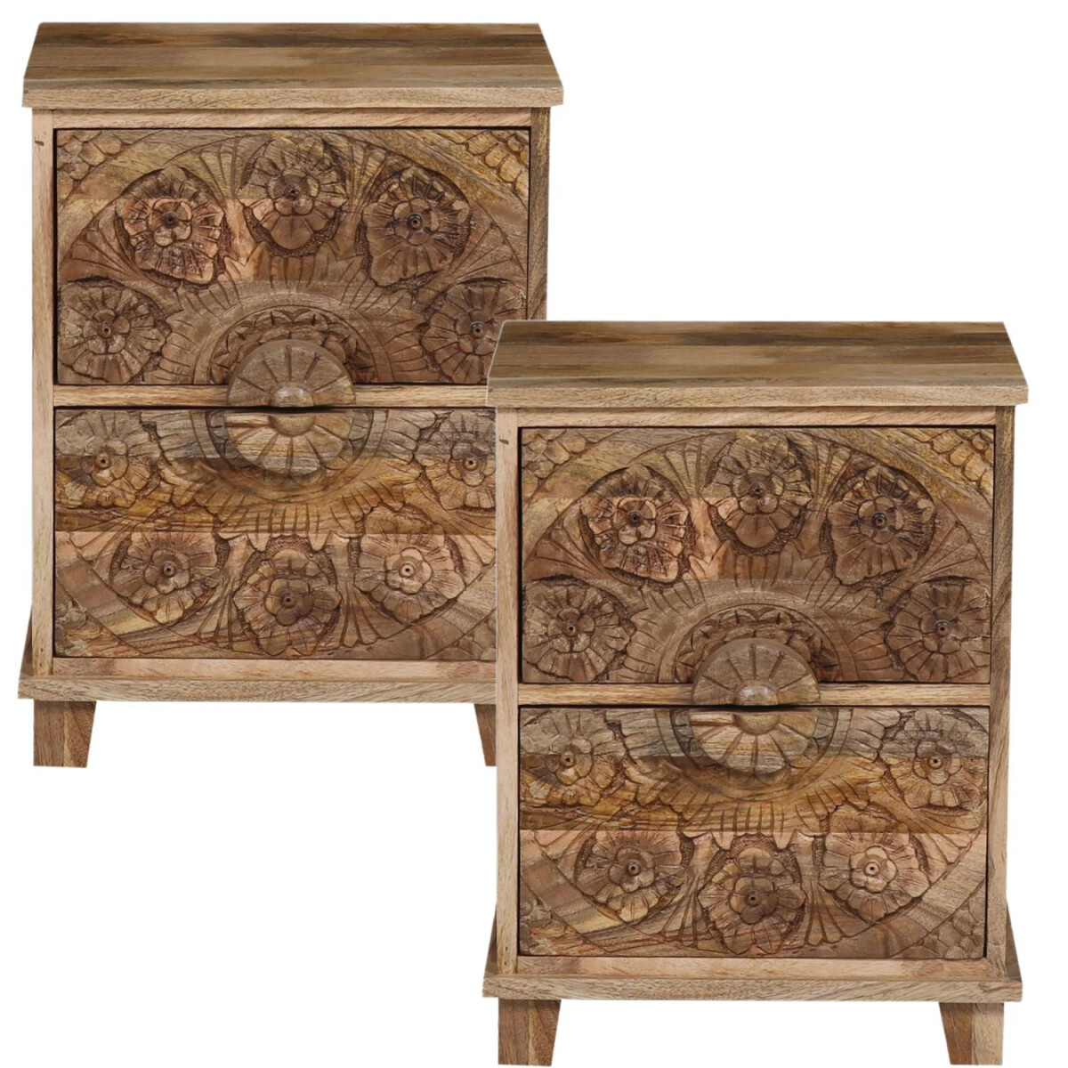 Lot de 2 meubles scandinaves : table de chevet, table dappoi
