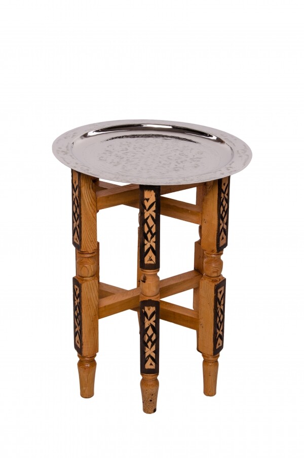 Table Orient Iman - Couleur argent, 40 c box