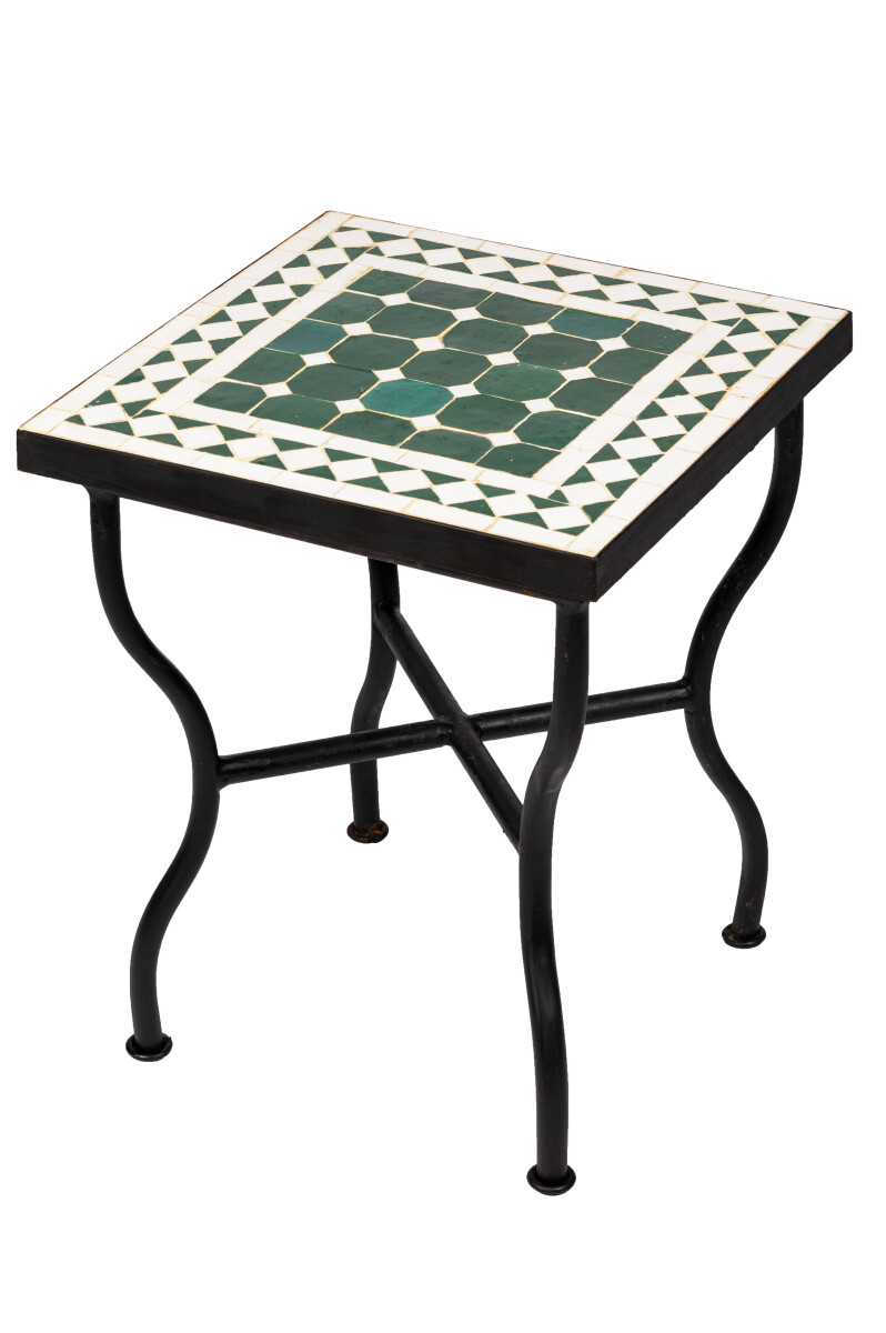 Table en mosaïque Marrakech verte e box