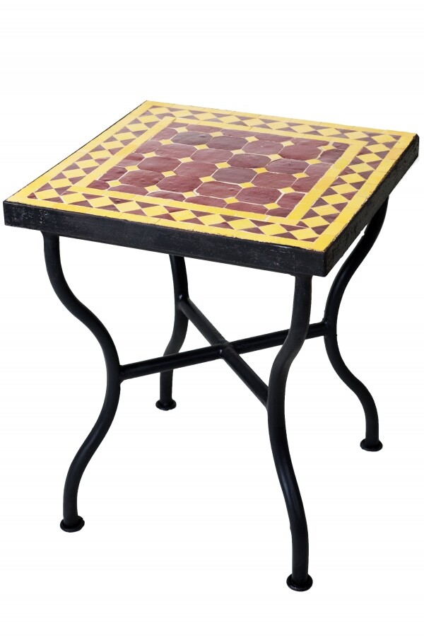Table en mosaïque Marrakech Bordeau box