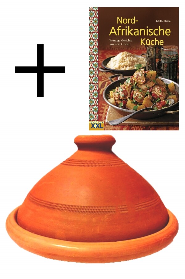 Lot de 2 : tajine touareg ORIGINAL Ø 26 cm + livre de
