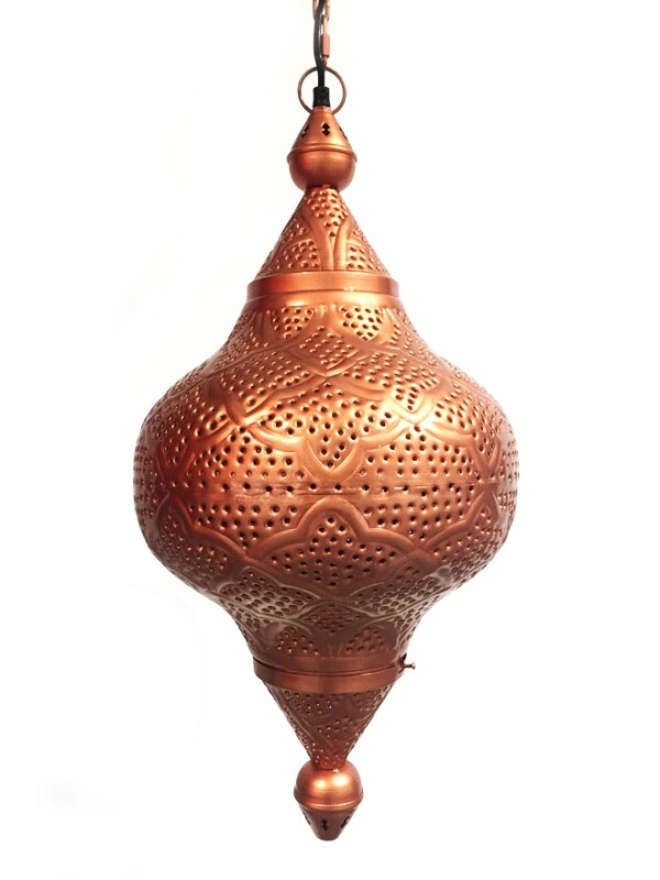 Lampe orientale de plafond Zumurrud - Couleur cuivre - 62 cm