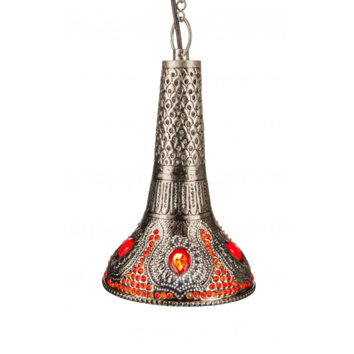 Suspension Ajdina argentée 30 cm | Lampe marocaine en