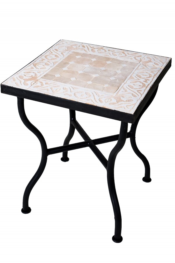 Table mosaïque Fès beige et  box