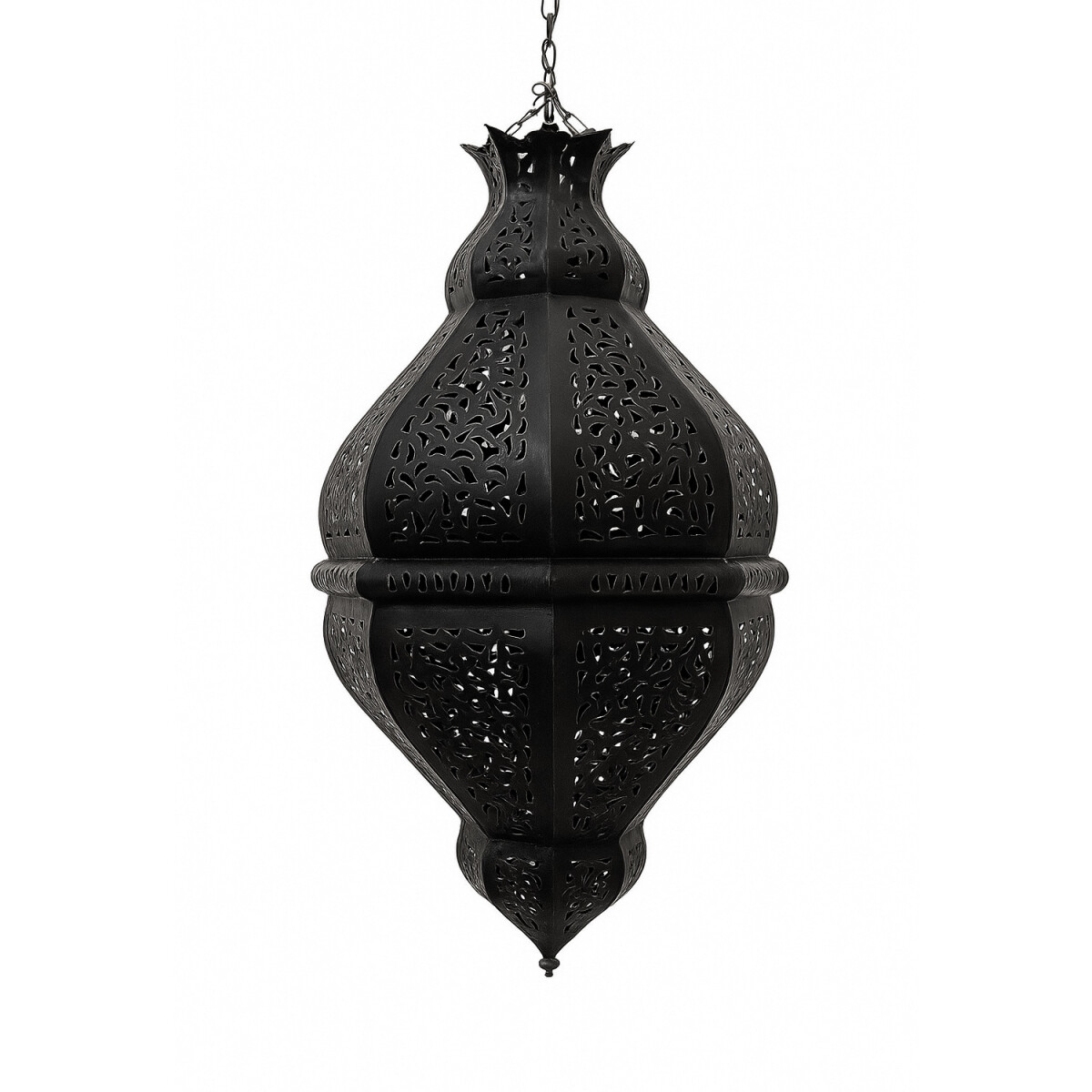 Suspension Meknes noire 58 cm | Lampe marocaine en mé
