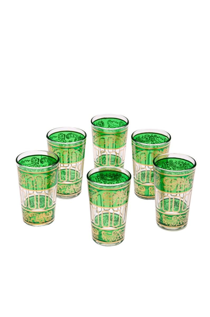 6 verres à thé Orient Lamia verts - lot de 6