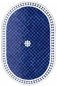Table en mosaïque marocaine Bilbao Bleu Blanc 120 x...