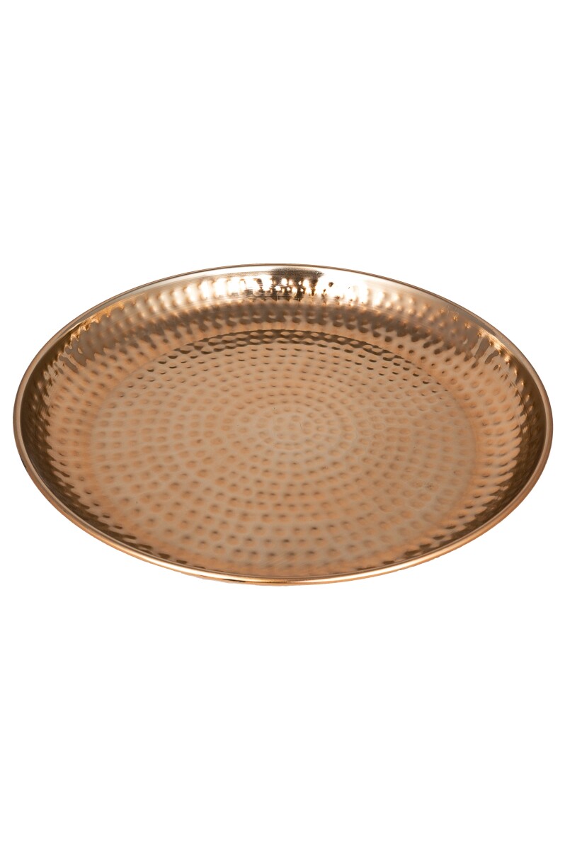 Plateau oriental en métal Mia 40 cm, couleur cuivre